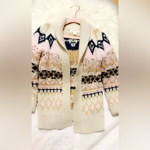 Cat&Jack Cozy Fair Isle Knit Cardigan Sweater. Size 4